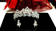 Corona sposa con orecchini effetto reale