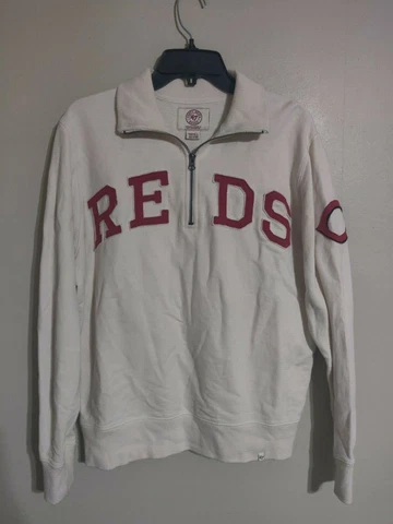 Cincinnati Reds MLB Baseball Vintage '47 1/4 Zip Pull Over Sweater Men's Small S Cover