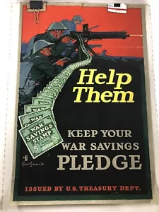 Poster "Aiutali" Mantieni il tuo impegno di risparmio di guerra, prima guerra mondiale - Foto 1 di 23
