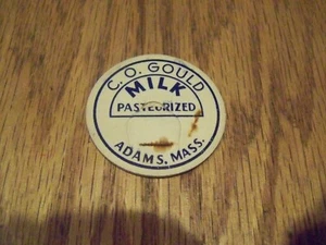 C.O. GOULD ADAMS MASSACHUSETTS MILK BOTTLE CAP UNUSED PASTEURIZED MILK - Picture 1 of 1