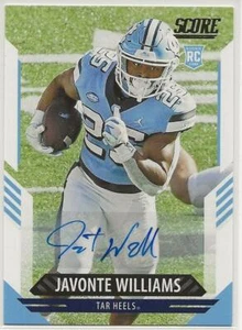 Autógrafo JAVONTE WILLIAMS 2021 SCORE radiocontrol Denver Broncos/Carolina del Norte #312 - Imagen 1 de 2