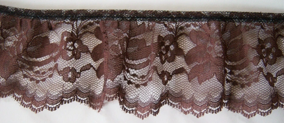 3 yardas. Encaje suave sólido de 3" de ancho con volantes/reunido opciones de color Foto 1 de 1