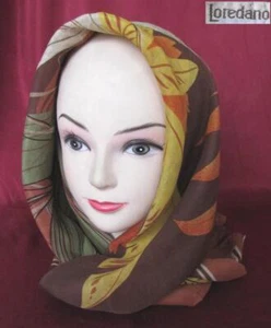 1950s VINTAGE LADIES FASHION SILK SCARF LOREDANO - Picture 1 of 12