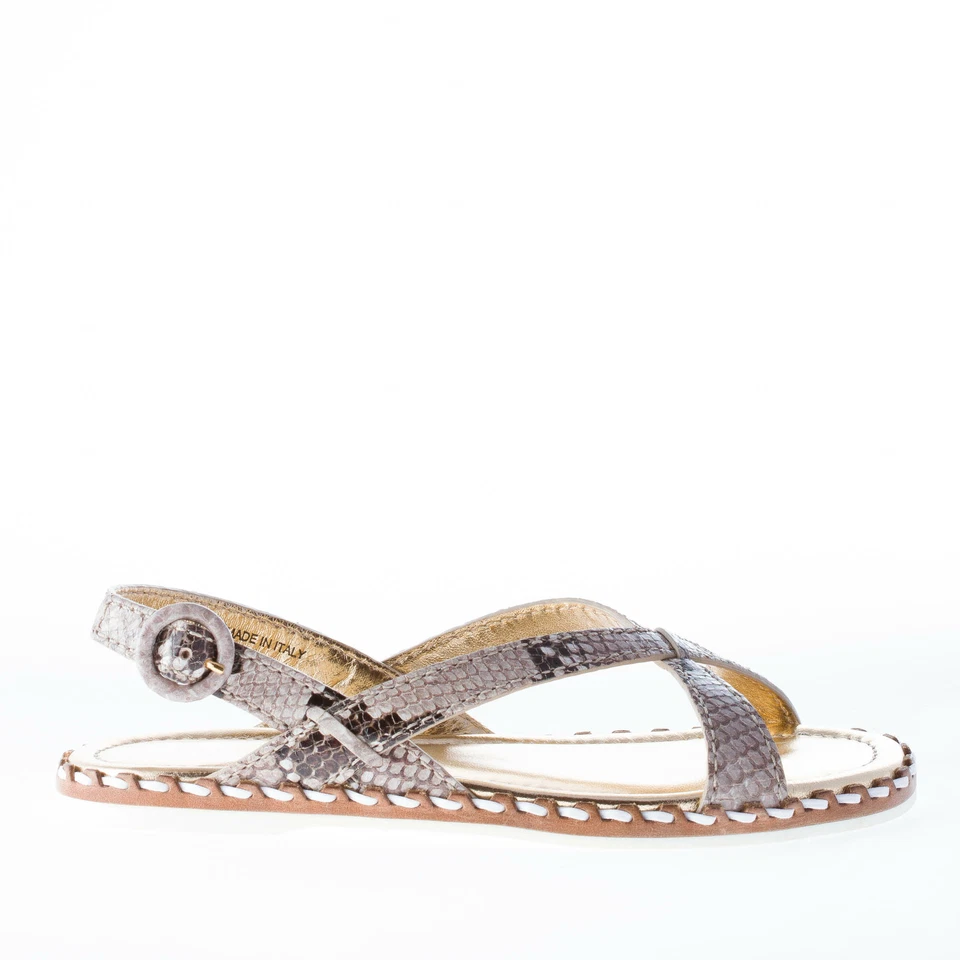 CAR SHOE scarpe donna women shoes sandalo incrociato pelle stampa pitone roccia - Imagen 1 de 4