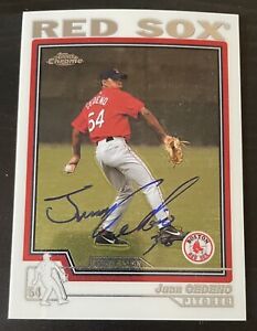 2004 Topps Chrome Traded #T175 Juan Cedeno Boston Red Sox Signed Card Autograph
