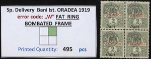 Romanian Hungary 1919 ORADEA DELIVERY Ist  ERROR Fat Ring , MNH, OG, GENUINE - Picture 1 of 1