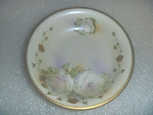 Royal Munich Z. S. & Co. Bavaria Finger Bowl With Shaded White Roses Raised Gold - Picture 1 of 5
