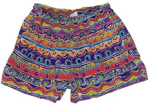 VTG Nike Swimming Shorts Trunks Blue Yellow Purple Abstract Print 80's/90's M - Picture 1 of 6