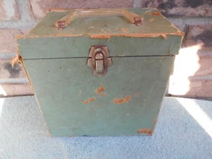 VINTAGE AMFILE PLATTER PAK BLUE HARDBOARD 45 RPM RECORD STORAGE CASE - Picture 1 of 24