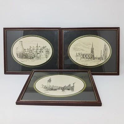 3 impresiones enmarcadas vintage Stoke-on-Trent Tunstall Burslem impresión de imágenes cerámica Foto 1 de 4