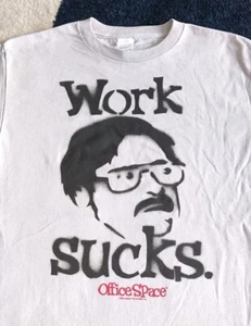 Vintage Office Space Movie Promo Shirt 2006 Milton "Work Sucks" Fox NWOT Medium - Picture 1 of 4