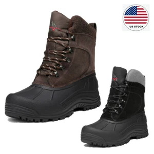 Men's Winter Boots Waterproof Insulated Hiking Snow Warm Ski Shoes US Size 6-15 - Picture 1 of 15