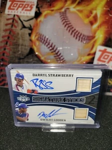 2022 Leaf Lumber Darryl Strawberry / Dwight Gooden Game Used Lumber Dual Auto /4 - Picture 1 of 2
