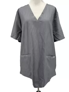 Blusa Médica FIGS Para Mujer Gris Manga Corta Casma Tres Bolsillos Talla XXL - Imagen 1 de 5