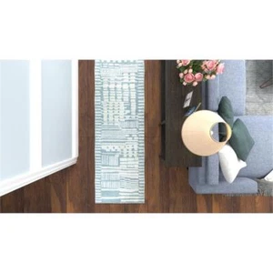 Bashian Area Rug Teal 2'6" X 8' Runner - Picture 1 of 6