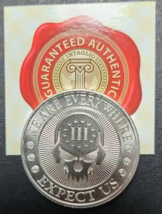 Reloj Intaglio Militar MMXXII Deuce Cuatro Calaveras BU 2 OZ .999 Plata Certificado de Autenticidad Militar - Imagen 1 de 4