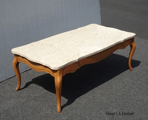 Vintage French Provincial Marble Top Coffee Table Cover