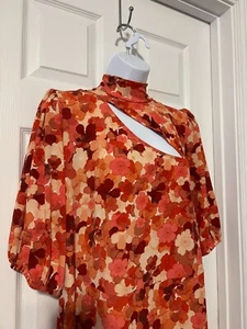 ELOQUII Übergröße 16 mehrfarbig Blumenmuster A-Linie Sommerkleid - Bild 1 von 11