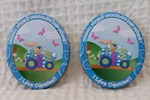 2 EASTER Tin Egg Shape Original Cookie Company BUNNY Car Butterfly EMPTY Tin Fun - Picture 1 of 8