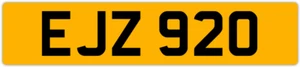 EJZ 920 E 3x3 DATELESS PRIVATE NUMBER PLATE EM EMM EMMA EVE EVA EUAN ERIC ELA ED - Picture 1 of 1