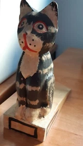 Türstopper Katze Tür Keil Katze Handgeschnitzt - Bild 1 von 4