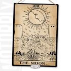 Metalowy znak ścienny - Tarot księżycowy - Mistyczna psychiczna fortuna Okultystyczny prezent do czytania