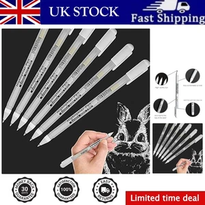XSG Non-Toxic 6 White Gel Pens - 0.8mm Nibs for Perfect Black Paper Sketching - Picture 1 of 10