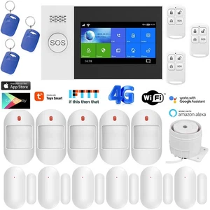 V16 WIFI 4G GSM TUYA APP Wireless Wired Home Security Burglar Alarm System+RFID - Picture 1 of 18