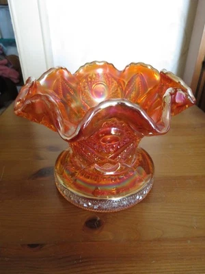 Art nouveau marigold carnival glass bowl - Image 1 of 4