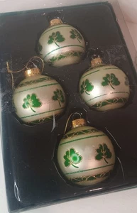 Vintage Kurt Adler KSA stile europeo ornamenti in vetro set di 4 trifogli irlandesi - Foto 1 di 3