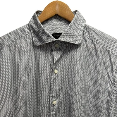 Ermenegildo Zegna Mens Sz XL Coffee Espresso Beans Blue/Green/White Recent Shirt - Image 1 of 4