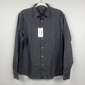 NUEVO CON ETIQUETAS UNTUCKit Alberdi Negro y Gris Guinga Cuadros Manga Larga Botón Delantero Talla L - Imagen 1 de 8