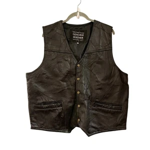 Navarra Leather Co Weste 2XL schwarz Echtleder italienisches Steindesign Biker - Bild 1 von 5