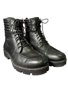 Lands End Herren Schwarz Leder Stollen Wanderstiefel Halbhoch Schnürung Größe 11 D - Bild 1 von 13