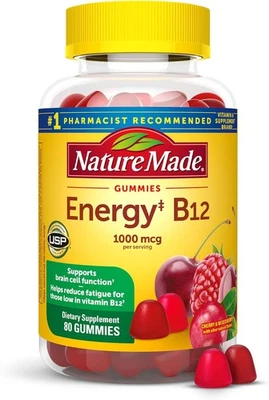 Nature Made Energy B12 1000 mcg, Suplemento Dietético para 80 Unidades (Pack de 1)  Foto 1 de 4
