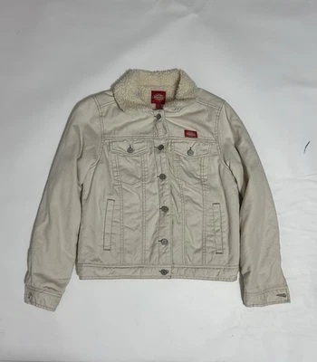 Dickies Women’s Sherpa Lined Denim Trucker Jacket White Size Medium  - Image 1 of 4