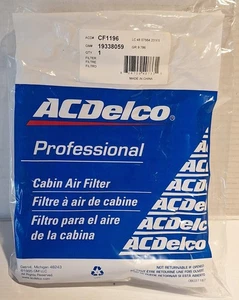 Filtro de aire de cabina genuino OEM GM ACDelco CF1196 GM 19338059 - Imagen 1 de 3