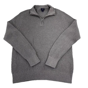 Suéter J Crew Hombres Grande Marrón Pesado Tejido Waffle Sudadera Cuarto Cremallera Pullover - Imagen 1 de 9