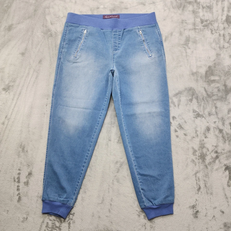 Pantalones de mezclilla para mujer Gloria Vanderbilt 14 azules Ida bolsillos con cremallera elásticos Foto 1 de 4