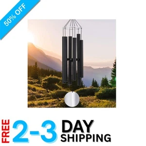 Elegantes 36 Zoll schwarzes Windspiel - handgestimmte Außendekoration mit tiefen Tönen - Bild 1 von 8