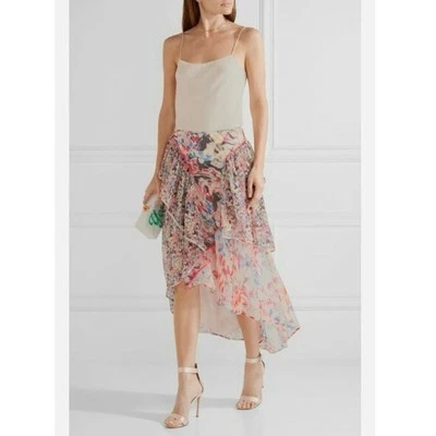 Falda Georgette 100 % seda asimétrica Jason Wu talla 6 nueva sin etiquetas Foto 1 de 4