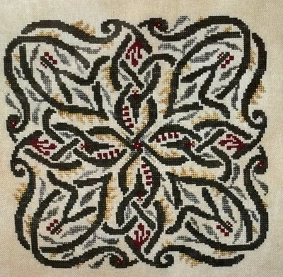 WILLOW BERRIES Cross Stitch CHART Celtic Mandala Ink Circles Tracy Horner RARE - Image 1 of 3