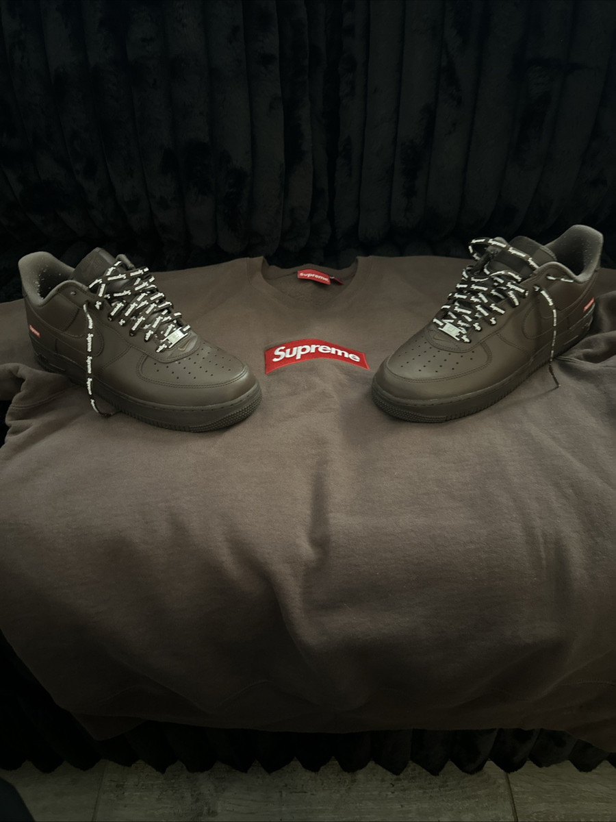 Nike Supreme x Air Force 1 Low Box Logo - Baroque Brown for Nike Supreme x Air Force 1 Low Box Logo - Baroque Brown for