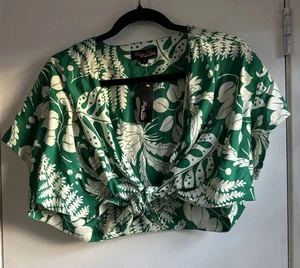 Nuevo con etiquetas Trashy Diva Talla 18 Botanist Wrap Top Retro Pinup - Imagen 1 de 4
