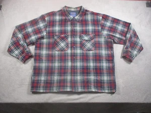Pendleton Camicia Uomo 2XL Plaid Lana Flanella Bottoni Doppia Tasca Rosso Verde - Foto 1 di 18