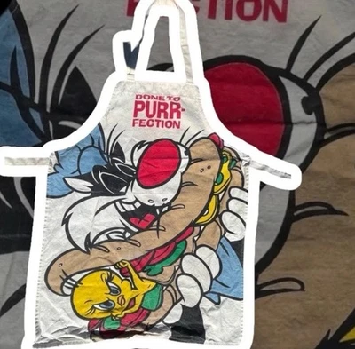 Delantal bata vintage años 80 90 looney tunes hecho a ronroneo-fección Foto 1 de 4