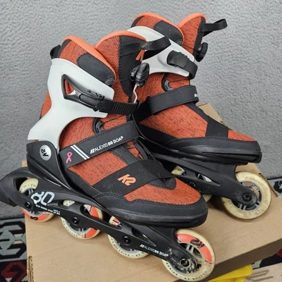 K2 Alexis 80 BOA Inline Skates Size 10 Breast Cancer Red Black Rollerblades - Image 1 of 4