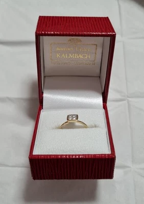 Verlobungsring Gold 585 gebraucht mit 4 Zirkon Steinen - Bild 1 von 4