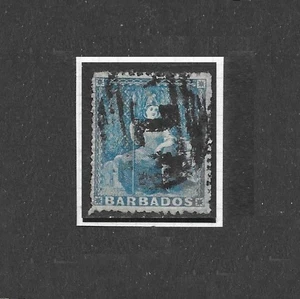 Barbados QV 1861 6d deep blue no wmk perf 15 SG 24 - Picture 1 of 1
