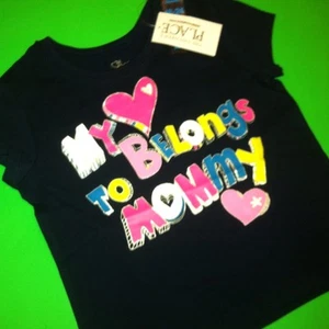 *NEW! "My 'Heart' Belongs To Mommy" Baby Girls Shirt 6-9 12-18 24 Months Gift SS - Picture 1 of 2
